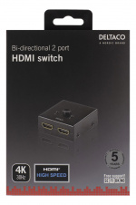 DELTACO Dubbelriktad HDMI-switch, 1-2 eller 2-1, manuell, svart DELTACO Dubbelriktad HDMI-switch, 1-2 eller 2-1, manuell, svart