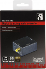 DELTACO ljudomvandlare från digital till analog, 2xRCA, S/PDIF, svart DELTACO ljudomvandlare från digital till analog, 2xRCA, S/PDIF, svart