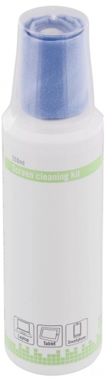 DELTACO rengöringskit, för rengöring av skärmar, microfiberduk, 25