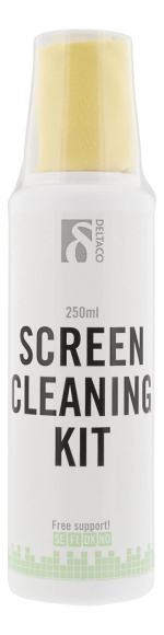 DELTACO rengöringskit, för rengöring av skärmar, microfiberduk, 25