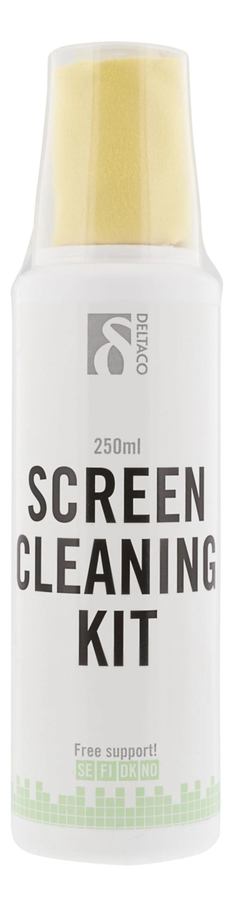 DELTACO rengöringskit, för rengöring av skärmar, microfiberduk, 25