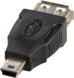 DELTACO USB adapter Type A ho - Type Mini-B ha, black (USB-72)