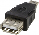 DELTACO USB adapter Type A ho - Type Mini-B ha, black (USB-72)