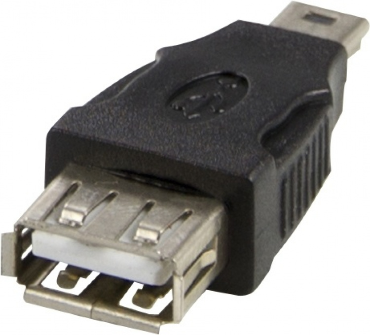 DELTACO USB adapter Type A ho - Type Mini-B ha, black (USB-72)