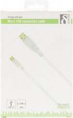 DELTACO USB 2.0 kabel Typ A ha - Typ Micro B ha, 5-pin, 1m, vit