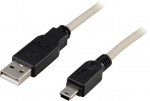 DELTACO USB 2.0 kabel Typ A Hane - Typ Mini B Hane 1m