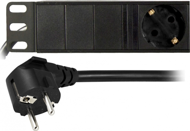 DELTACO Grenuttag, 6xCEE 7/4, 1xCEE 7/7, 2m kabel, svart