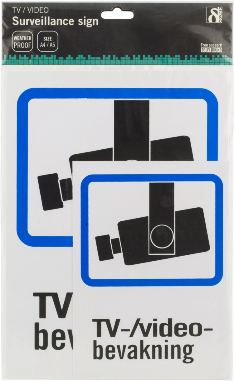 EPZI Plastic sign, TV/Video surveillance, A4 & A5 size (20-005) EPZI Plastic sign, TV/Video surveillance, A4 & A5 size (20-005)