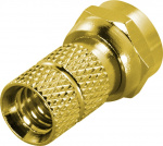 DELTACO F-kontakt, hane, 6,2mm RG59/antennkablage, skruvmont, guldpl.