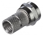 DELTACO F-kontakt, hane, 6,2mm RG59/antennkablage, skruvmont, guldpl.
