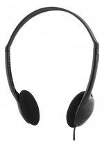 DELTACO Stereo Headphones, volymkontroll, 1x 3,5mm, ca 2m kabel