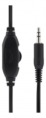 DELTACO Stereo Headphones, volymkontroll, 1x 3,5mm, ca 2m kabel