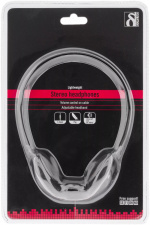 DELTACO Stereo Headphones, volymkontroll, 1x 3,5mm, ca 2m kabel