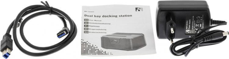 DELTACO USB 3.0 dockningsstation med kloning, 2x 2,5/3,5 DELTACO USB 3.0 dockningsstation med kloning, 2x 2,5/3,5