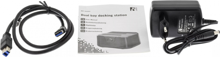 DELTACO USB 3.0 dockningsstation med kloning, 2x 2,5/3,5 DELTACO USB 3.0 dockningsstation med kloning, 2x 2,5/3,5