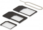 DELTACO SIM-kortsadapter för micro/mini/nano-sim, svart
