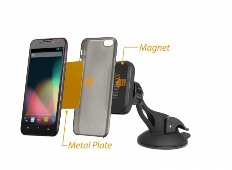 Technaxx Magnetic Car Holder for Smartphones & Tablets + Car Charger (TE09) Technaxx Magnetic Car Holder for Smartphones & Tablets + Car Charger (TE09)