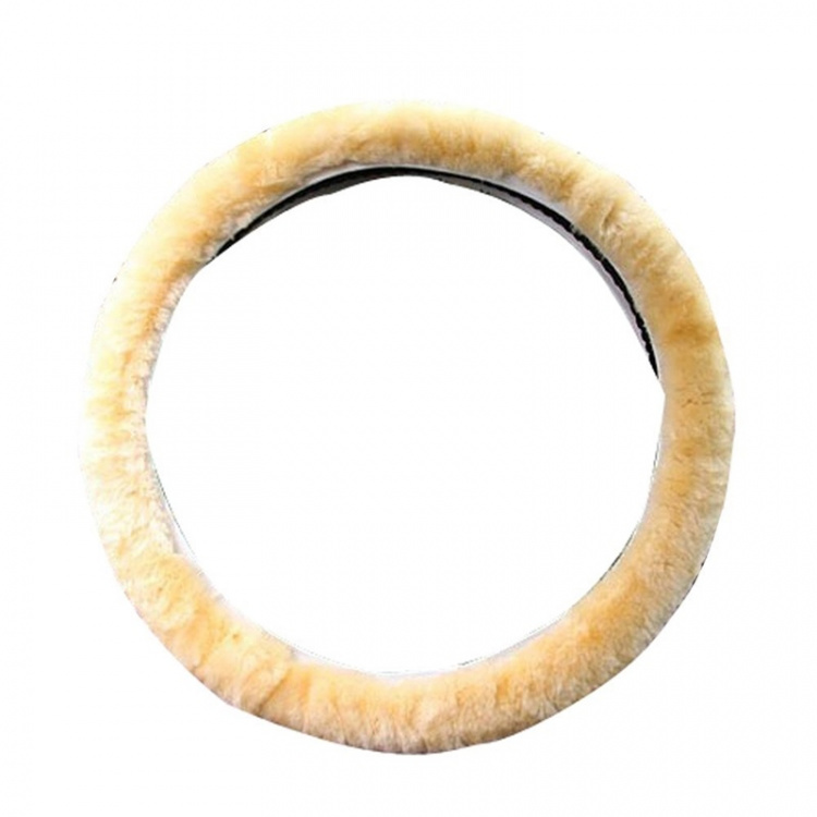Steering wheel cover - Soft, warm faux fur steering wheel cover, fits most cars, Beige. Steering wheel cover - Soft, warm faux fur steering wheel cover, fits most cars, Beige.
