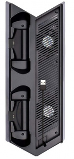 Vertikalt stativ med kylfläktar, laddningsstationer, USB-hub, Playstation 4 Pro