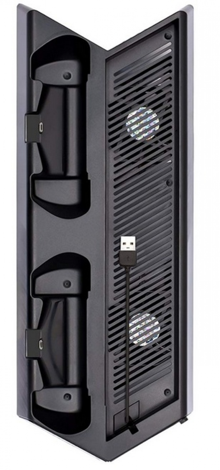 Vertikalt stativ med kylfläktar, laddningsstationer, USB-hub, Playstation 4 Pro