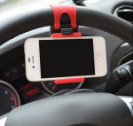 Universal mobile holder for steering wheel, Red Universal mobile holder for steering wheel, Red