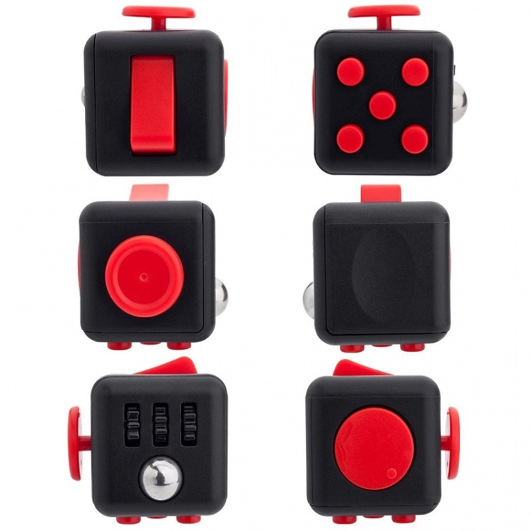 Fidget Cube, Black/Red Fidget Cube, Black/Red