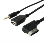 AMI cable - 3.5mm, USB female - Audi MMI, VW MDI AMI cable - 3.5mm, USB female - Audi MMI, VW MDI