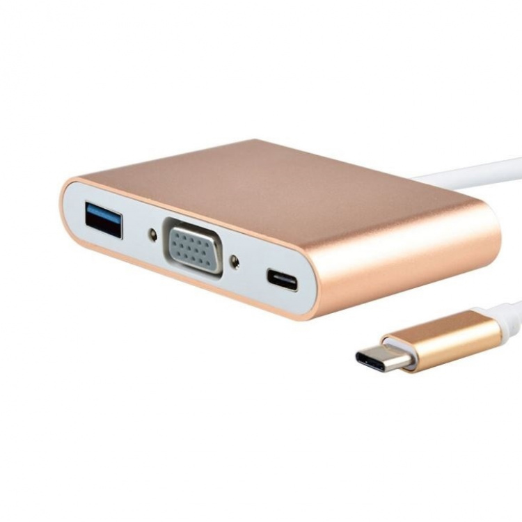 USB-C - VGA, Multiport Adapter, Gold USB-C - VGA, Multiport Adapter, Gold