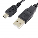 Mini USB cable, 1 meter, black