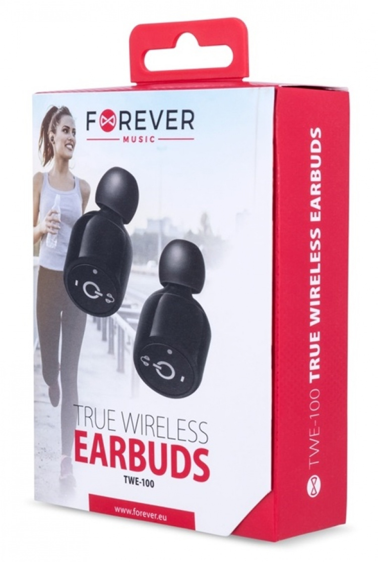 Forever, True wireless earbuds TWE-100, Black Forever, True wireless earbuds TWE-100, Black