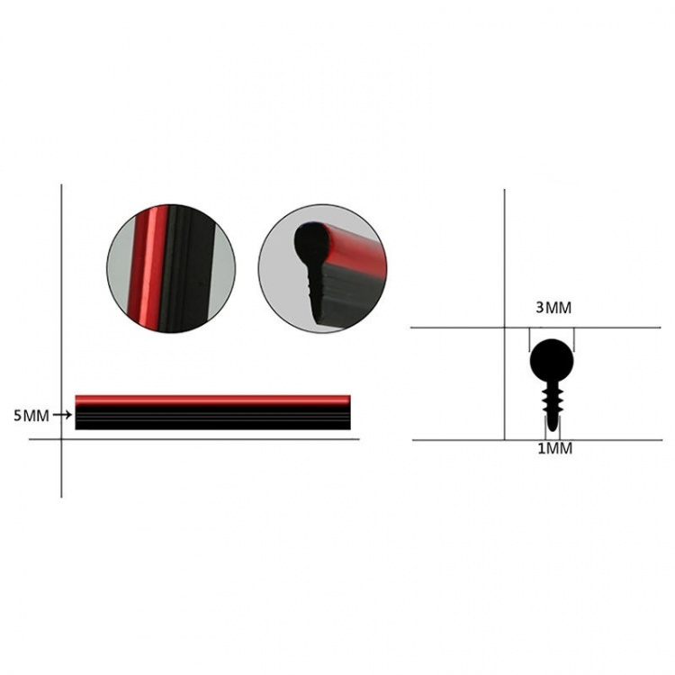 Flexible Universal decoration strip 5m, Red Flexible Universal decoration strip 5m, Red