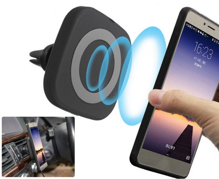Car Holder for Fan Grille with Qi Wireless Charging