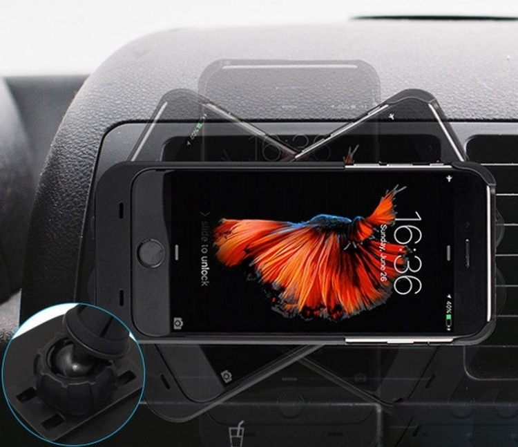 Car Holder for Fan Grille with Qi Wireless Charging