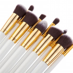 Professional gentle makeup brushes 10-Pack, White