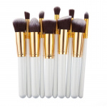 Professional gentle makeup brushes 10-Pack, White