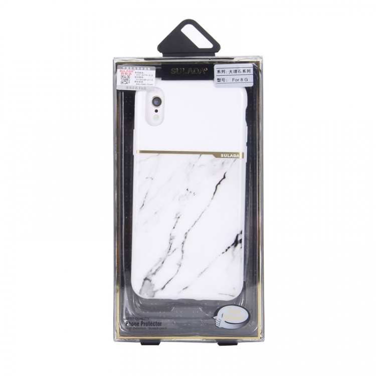 Soft TPU case for iPhone X/XS, White Marble