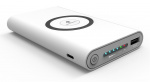 Powerbank 10000 mAh with wireless charging via Qi - White