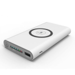 Powerbank 10000 mAh with wireless charging via Qi - White