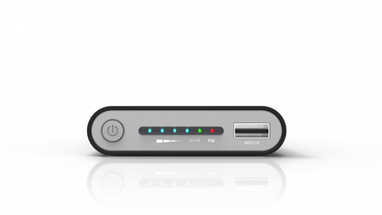 Powerbank 10000 mAh with wireless charging via Qi - White