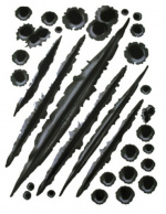 Tough stickers for Car/Motorcycle - Bullet holes and scratch marks Tough stickers for Car/Motorcycle - Bullet holes and scratch marks
