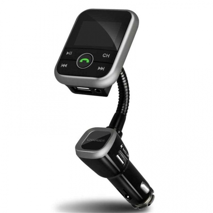 FM transmitter with Bluetooth hands-free and car charger, 2.1A, Black FM transmitter with Bluetooth hands-free and car charger, 2.1A, Black