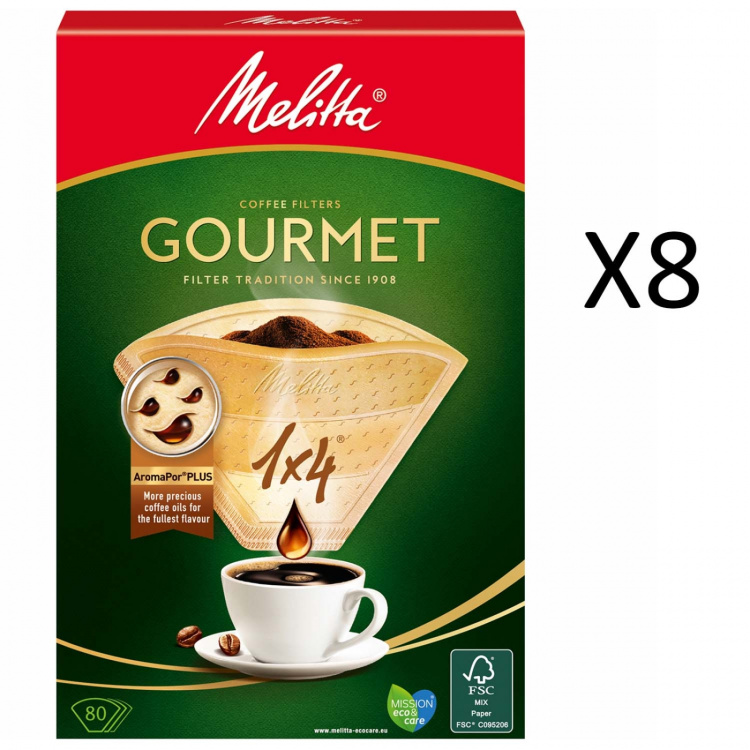Melitta Kaffefilter Gourmet 1X4 Oblekt