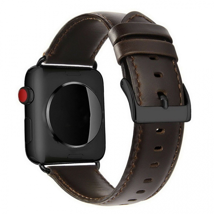 Watch strap in leather imitation for Apple Watch, 42/44/45mm, Brown Watch strap in leather imitation for Apple Watch, 42/44/45mm, Brown