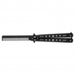 Butterfly comb, folding comb, Black Steel