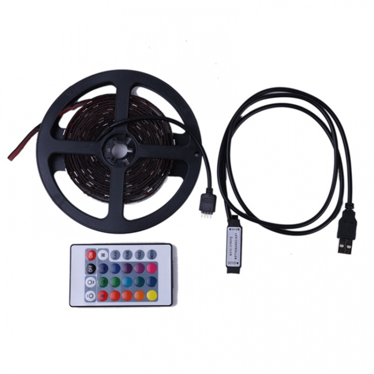 LED strip, 2 meters, RGB with remote control, USB