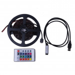 LED strip, RGB with remote control & USB - 3 Meters