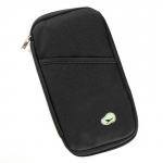 Travel wallet for passport and travel documents, black.