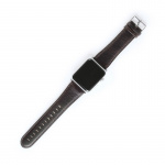 Watch strap in faux leather for Apple Watch, 42/44/45mm, Dark Brown.
