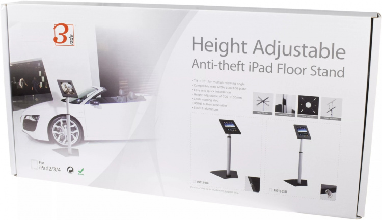 EPZI floor stand for iPad/ Air, adjustable height (ARM-427) EPZI floor stand for iPad/ Air, adjustable height (ARM-427)