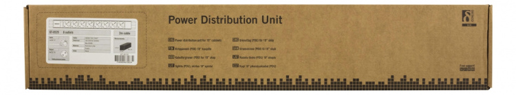 DELTACO Grenuttag, 8xCEE 7/4, 1xCEE 7/7, 2m kabel, svart